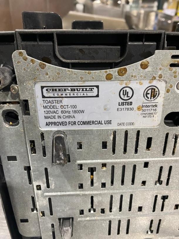 Chef-Built Commercial Stainless Steel Electric Powered Countertop Medium-Duty 4-Slice Toaster! With Dual Controls! Model: CCT-100! 120V! On Legs! - Image 7 of 9