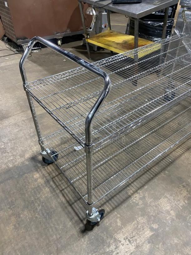Commercial 2-Tier Wire Rack Utility/Storage Pushcart! On Casters! - Image 2 of 8