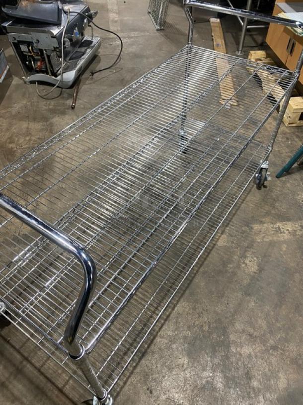 Commercial 2-Tier Wire Rack Utility/Storage Pushcart! On Casters! - Image 5 of 8