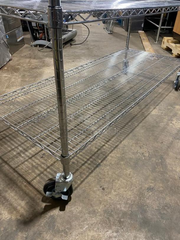Commercial 2-Tier Wire Rack Utility/Storage Pushcart! On Casters! - Image 6 of 8