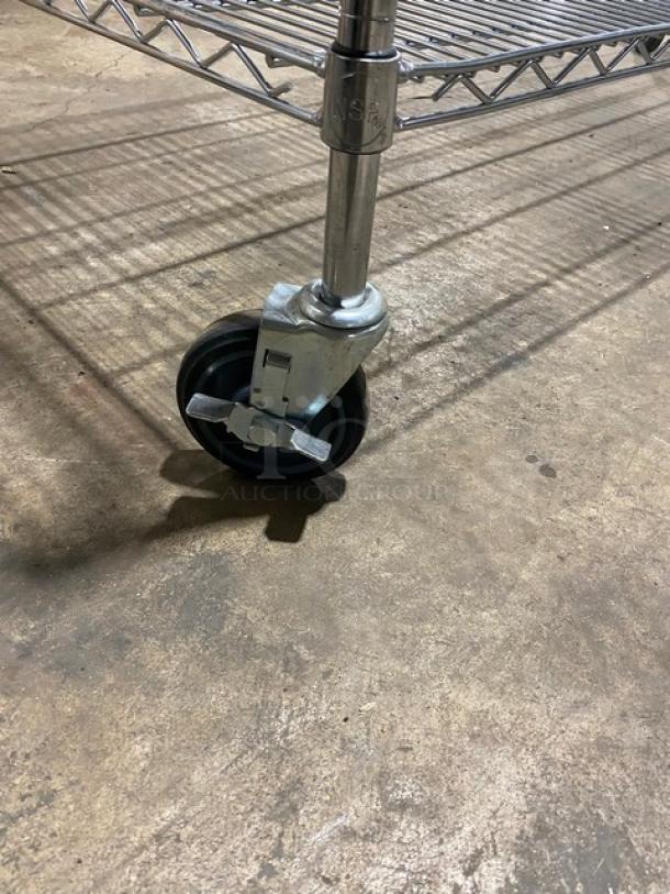 Commercial 2-Tier Wire Rack Utility/Storage Pushcart! On Casters! - Image 7 of 8