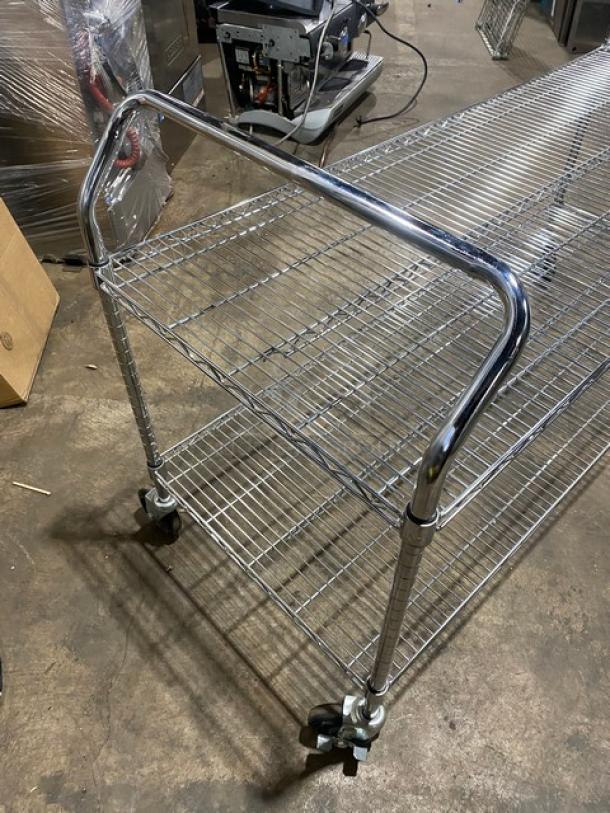 Commercial 2-Tier Wire Rack Utility/Storage Pushcart! On Casters! - Image 8 of 8