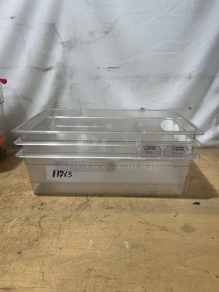 Cambro Commercial Clear Polycarbonate Food Pans! 3X Your Bid!