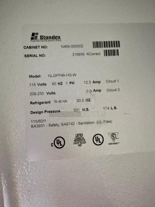 Excellent Nor-Lake NLGFP48-HG-B Two Glass Door Freezer 115volt Tested and Working! - Image 8 of 8