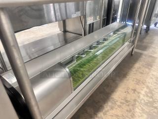 Excellent Yoshimasa YMSC-6-L 72″ Self-Contained Curved Glass Refrigerated Sushi Case 115volt Tested and Working!