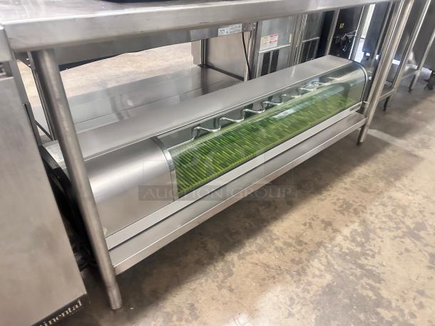 Excellent Yoshimasa YMSC-6-L 72″ Self-Contained Curved Glass Refrigerated Sushi Case 115volt Tested and Working! - Image 3 of 11