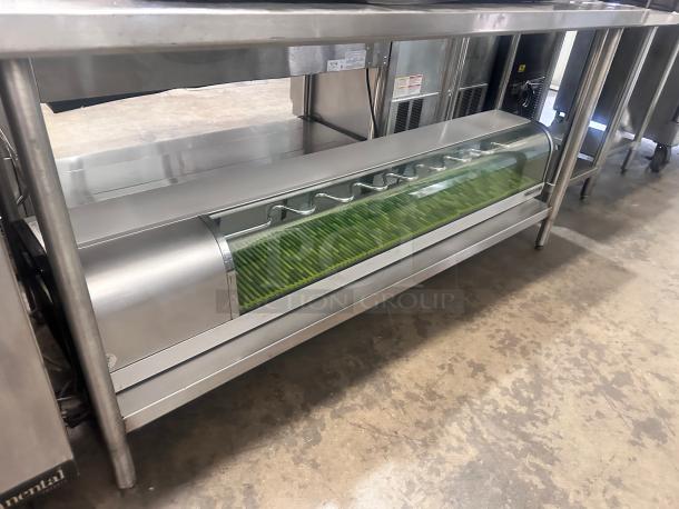 Excellent Yoshimasa YMSC-6-L 72″ Self-Contained Curved Glass Refrigerated Sushi Case 115volt Tested and Working! - Image 4 of 11