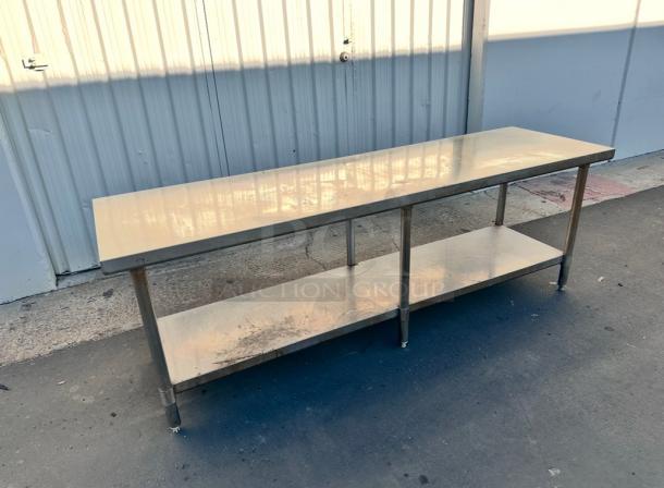 Clean Commercial Heavy Duty Stainless Steel Table Equipment Stand  84x24x29 - Image 3 of 8