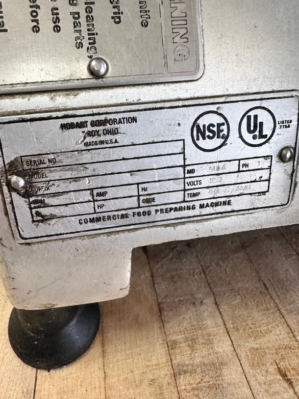 Excellent Hobart 2812 12" Blade Commercial Manual Meat Slicer 115volt Tested and Working! - Image 4 of 7