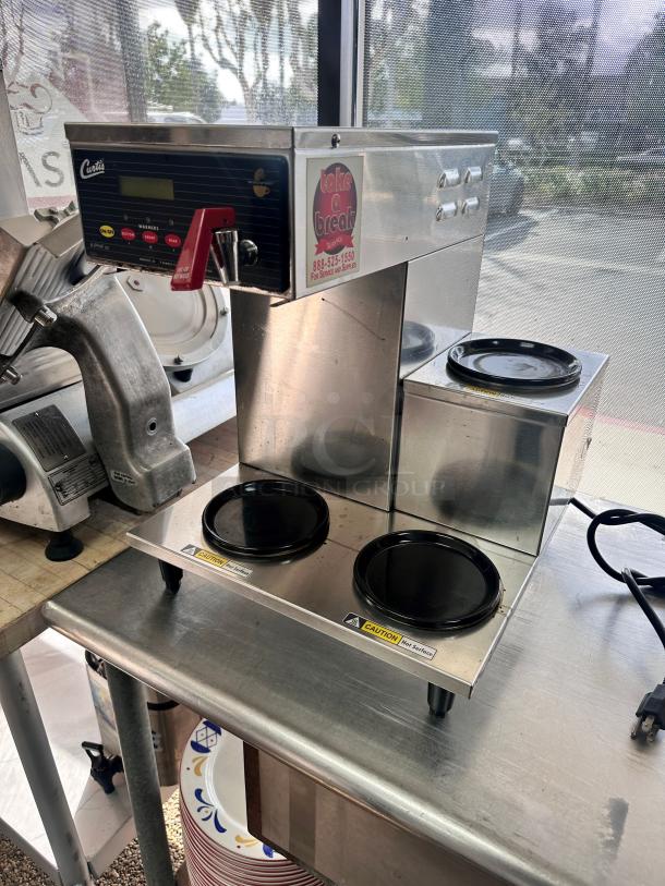 Excellent Curtis  12 Cup Coffee Brewer with 3 Lower Warmers on Right - 120V Tested and Working! - Image 1 of 7
