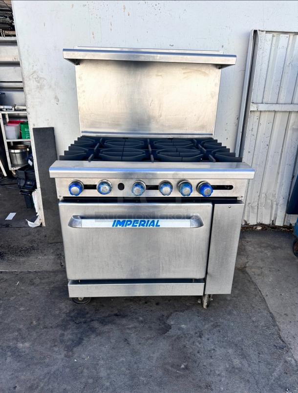 Awesome Imperial Gas  6 Burner With Oven Tested and Working! - Image 1 of 9