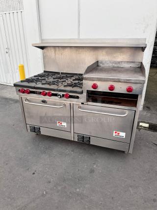 Excellent SouthBend Commercial 60"  Gas 6 Burner, 24" Griddle and Two Ovens Tested and Working!