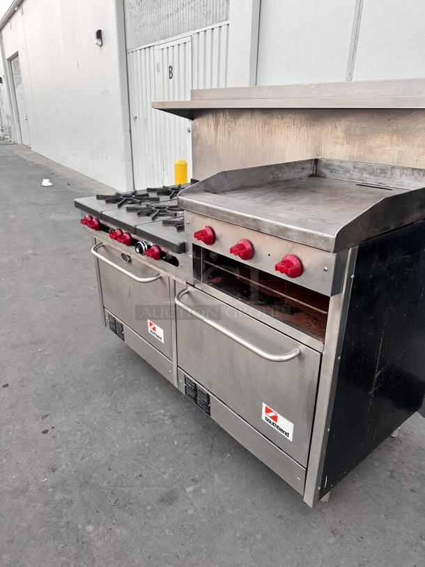 Excellent SouthBend Commercial 60"  Gas 6 Burner, 24" Griddle and Two Ovens Tested and Working! - Image 5 of 10
