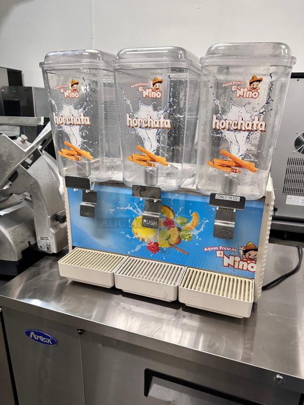 Late Model Excellent Crathco D35-4 Refrigerated Drink Dispenser w/ (3) 5 gal Bowls, Pre Mix, 115v Tested and Working! - Image 1 of 9