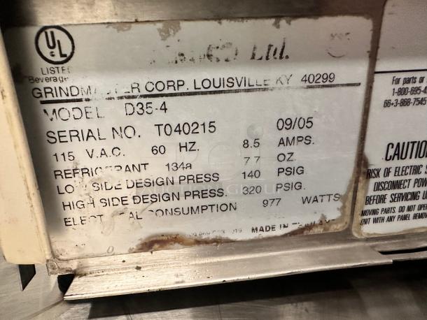 Late Model Excellent Crathco D35-4 Refrigerated Drink Dispenser w/ (3) 5 gal Bowls, Pre Mix, 115v Tested and Working! - Image 8 of 9