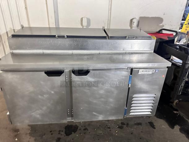 Late Model Excellent Beverage-Air DP67 67"  Pizza Prep Table w/ Refrigerated Base, 115v Tested and Working! - Image 5 of 10