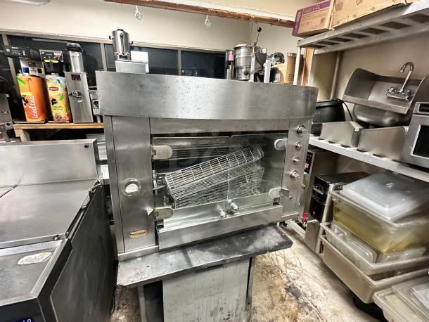 Rotisol USA 950-2 Gas 2 Spit Commercial Rotisserie w/ 6 Bird Capacity, Natural Gas - Image 2 of 10