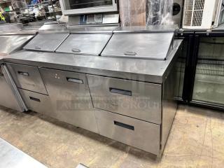 Nice Delfield 72" Commercial Refrigerated Sandwich Table 115volt Tested and Working!