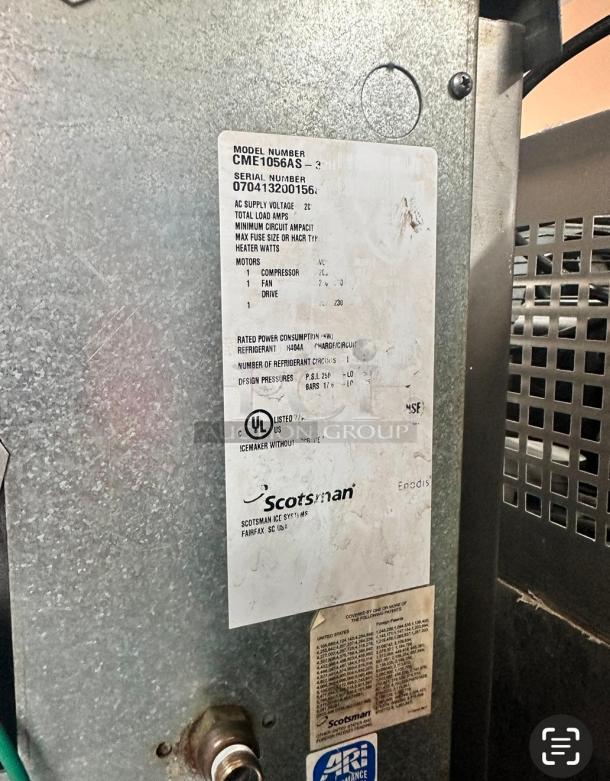 Excellent Scotsman  972lb Per Day Commercial Ice Machine 220volt Tested and Working! - Image 6 of 8