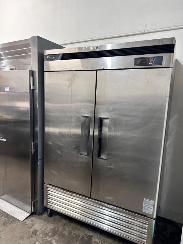 Excellent Turbo Air  54"  Super Deluxe Two Section Reach In Freezer, 115v Tested and Working! - Image 1 of 7