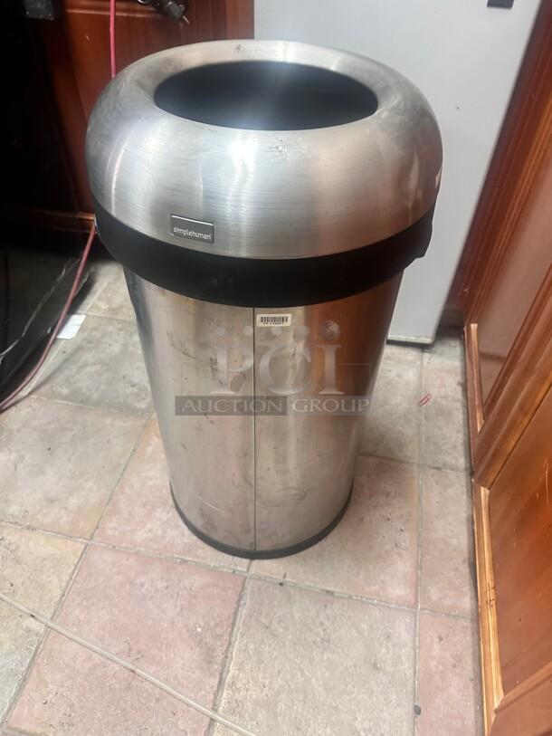 Nice Simplehuman Stainless Steel Round Trash Container - Image 6 of 6