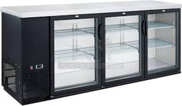 BRAND NEW DUKERS  DBB72-H3 72" Refrigerated Back Bar Cabinet w/ 3 Glass Doors, - Image 1 of 6