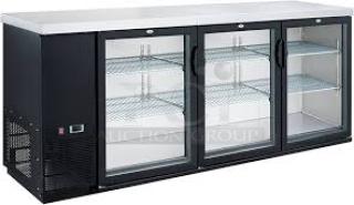 BRAND NEW DUKERS  DBB72-H3 72" Refrigerated Back Bar Cabinet w/ 3 Glass Doors,