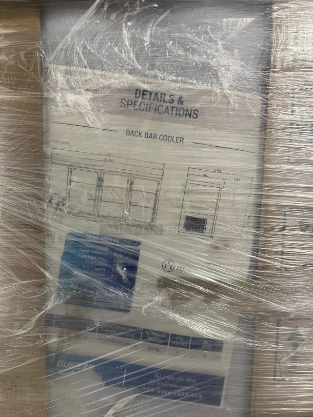 BRAND NEW DUKERS  DBB72-H3 72" Refrigerated Back Bar Cabinet w/ 3 Glass Doors, - Image 3 of 6