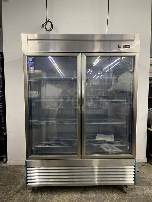 BRAND NEW DUKERS COMMERCIAL 2 DOOR GLASS Reach In Refrigerator - Image 1 of 5