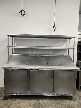 Beverage-Air SP72-30M 72" 3 Door Mega Top Refrigerated Sandwich Prep Table