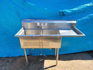 Stainless Steel back bar Double Compartment Sink & Counter