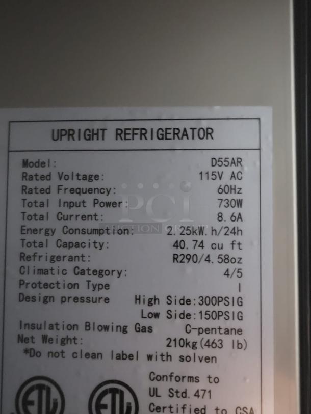 BRAND NEW DUKERS  Commercial Reach In Refrigerator Double Solid Door, Top Mount Compressor - Image 3 of 6