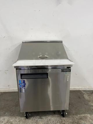 BRAND NEW DUKERS DSP29 1-Door Commercial Food Prep Table Refrigerator in Stainless Steel