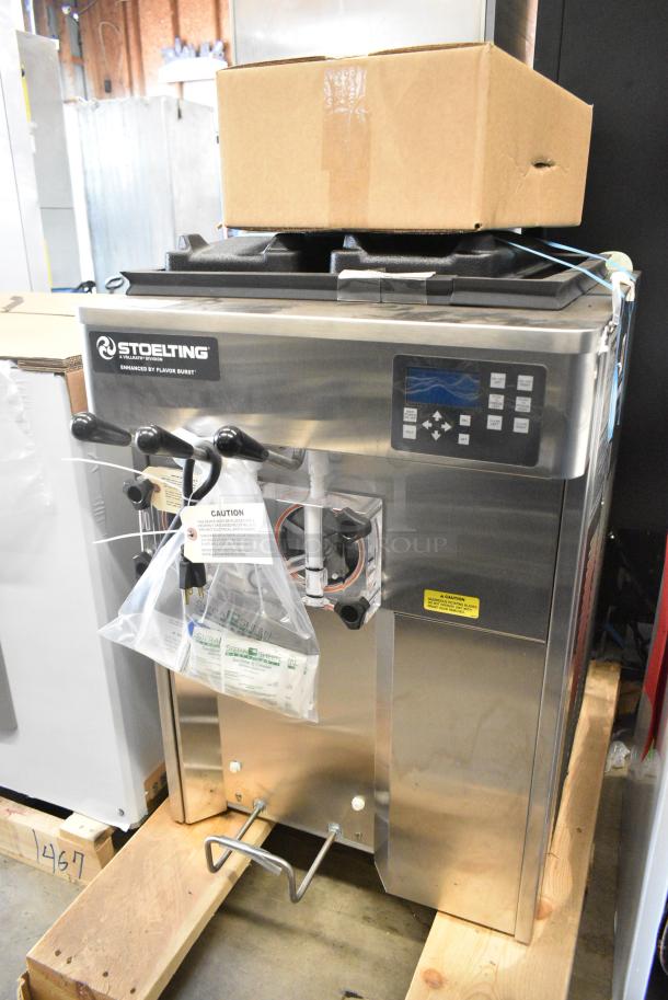 BRAND NEW! 2023 Stoelting F131-38I2 Stainless Steel Commercial Countertop 2 Flavor w/ Twist Soft Serve Ice Cream Machine. 208-240 Volts, 1 Phase. - Image 1 of 11