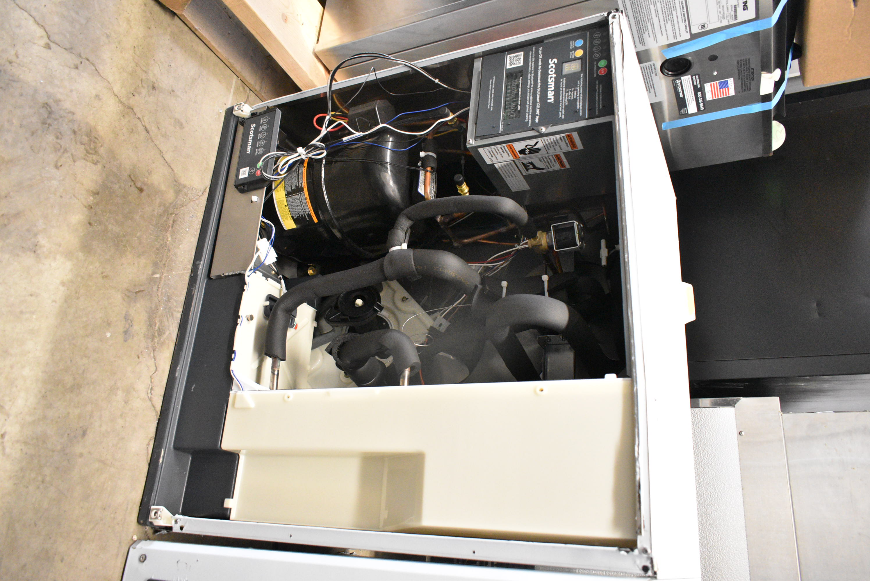 Ice machine compressor and condenser