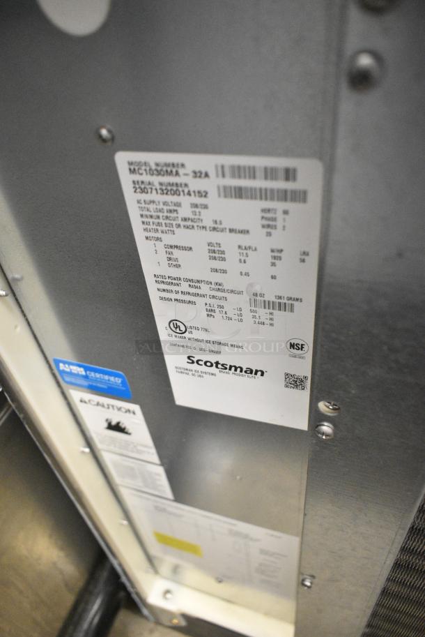 BRAND NEW SCRATCH AND DENT! 2023 Scotsman MC1030MA-32A Stainless Steel Commercial Medium Cube Ice Machine. 208/230 Volts, 1 Phase. - Image 5 of 5