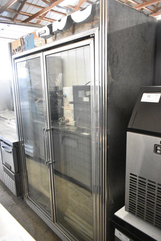 CustomCool Metal Commercial 2 Door Reach In Cooler Merchandiser. Cannot Test Due To Cut Power Cord - Image 1 of 7