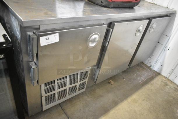 Leader LB72 Stainless Steel Commercial 3 Door Undercounter Cooler. 115 Volts, 1 Phase. Tested and Working! - Image 1 of 7