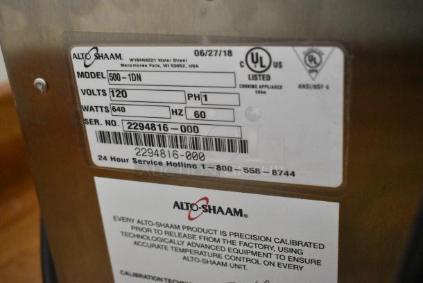 2018 Alto Shaam 500-1DN Halo Heat Stainless Steel Commercial Single Drawer Warming Drawer. 120 Volts, 1 Phase. Tested and Working! - Image 7 of 7