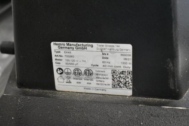 2021 Mahlkonig EK43 Metal Commercial Countertop Espresso Bean Grinder. Hopper Is Broken; See Pictures. 100-120 Volts, 1 Phase. Tested and Working! - Image 10 of 10