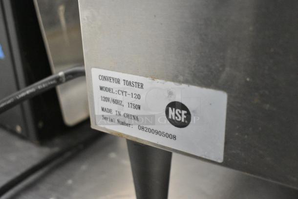 Adcraft CYT-120 Stainless Steel Commercial Countertop Electric Powered Conveyor Toaster Oven. 120 Volts, 1 Phase. Tested and Gets Warm But Parts Do Not Move - Image 6 of 6