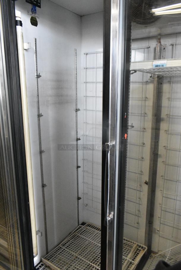 CustomCool Metal Commercial 2 Door Reach In Cooler Merchandiser. 115 Volts, 1 Phase. Tested and Powers On But Does Not Get Cold - Image 4 of 7