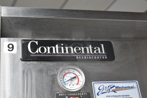Continental 1R Stainless Steel Commercial Single Door Reach In Cooler on Commercial Casters. 115 Volts, 1 Phase. Tested and Working! - Image 3 of 6
