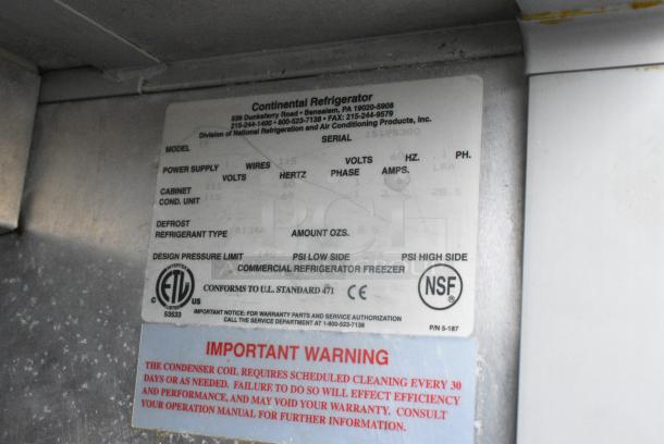 Continental 1R Stainless Steel Commercial Single Door Reach In Cooler on Commercial Casters. 115 Volts, 1 Phase. Tested and Working! - Image 6 of 6