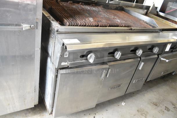Vulcan VCB136 Stainless Steel Commercial Natural Gas Powered Charbroiler Grill w/ 3 Doors and Under Shelf. - Image 2 of 9