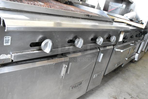 Vulcan VCB136 Stainless Steel Commercial Natural Gas Powered Charbroiler Grill w/ 3 Doors and Under Shelf. - Image 4 of 9