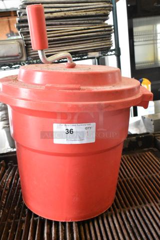 Chef Master Red Poly Lettuce Spinner Salad Spinner.