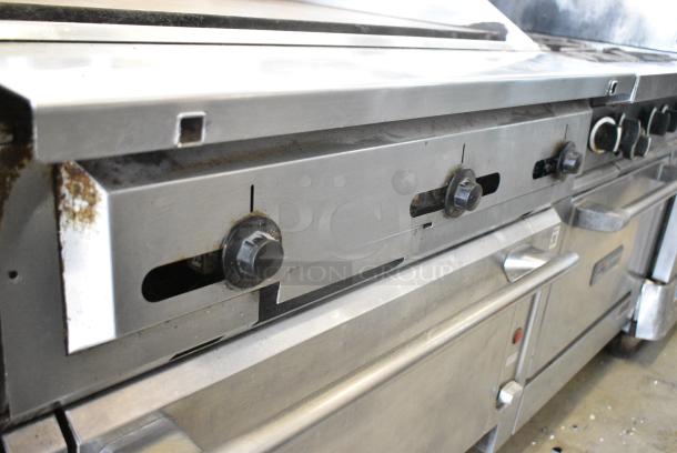 Vulcan Stainless Steel Commercial Natural Gas Powered Flat Top Griddle w/ Oven on Commercial Casters. - Image 5 of 8