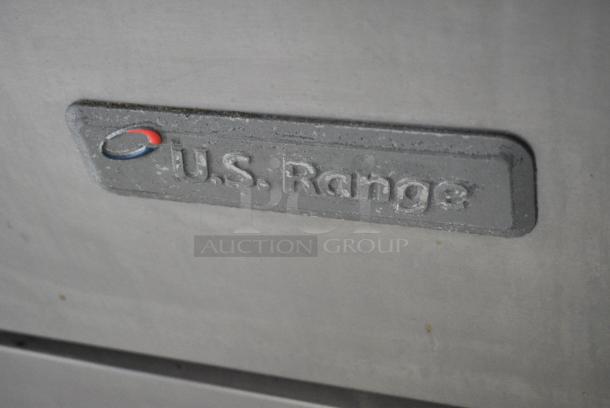 US Range U36-6R Stainless Steel Commercial Natural Gas Powered 6 Burner Range w/ Oven, Over Shelf and Back Splash on Commercial Casters. - Image 2 of 8