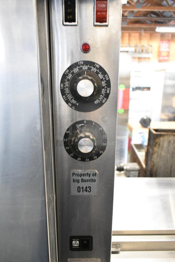 2 Blodgett Stainless Steel Commercial Natural Gas Powered Full Size Convection Oven w/ View Through Door, Solid Door, Metal Oven Racks and Thermostatic Controls on Commercial Casters. 2 Times Your Bid! - Image 4 of 9